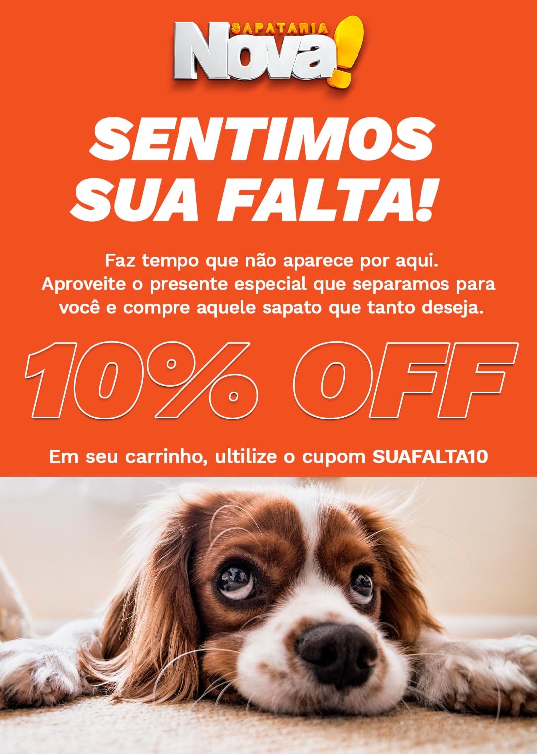 Imagem com cumpo de desconto SUAFALTA10 para ser utilizado no site